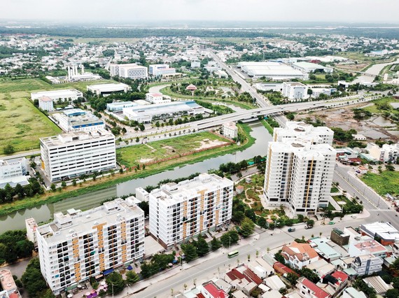 Khu dân cư phường Tân Phú và phường Tăng Nhơn Phú A, giáp với Khu công nghệ cao TPHCM. Ảnh: HOÀNG HÙNG