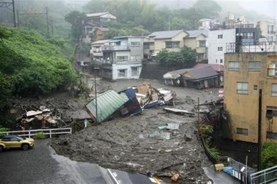 Trận lở đất nghiêm trọng xảy ra ngày 3-7 tại Atami, tỉnh Shizuoka, phía Tây Nam thủ đô Tokyo của Nhật Bản
