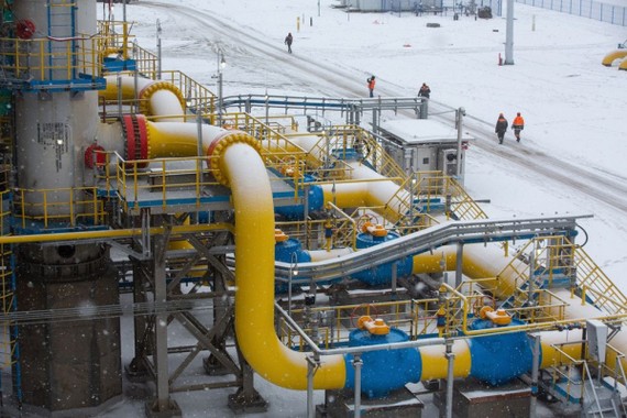 Trạm Gazprom PJSC Slavyanskaya, điểm bắt đầu của đường ống dẫn khí Dòng chảy phương Bắc 2 ở Ust-Luga, Nga vào tháng 1-2020. Ảnh: Bloomberg