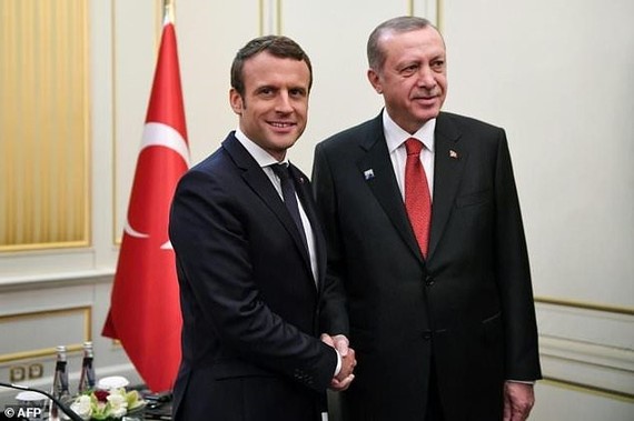 French President Emmanuel Macron and Turkish President Recep Tayyip Erdogan previously met at a NATO summit in Brussels in May last year. — AFP Photo