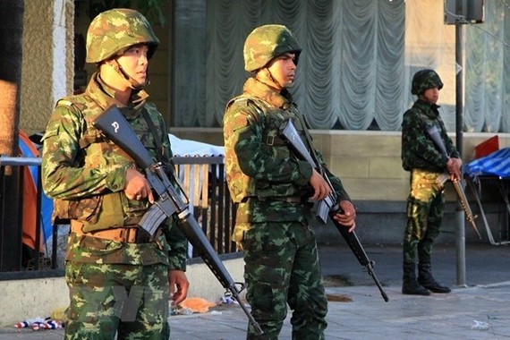 Thai soldiers in Bangkok. (Photo: Xinhua/VNA)