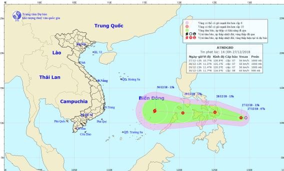 Tropical low-pressure near East Sea forecast to gain strength on December 29