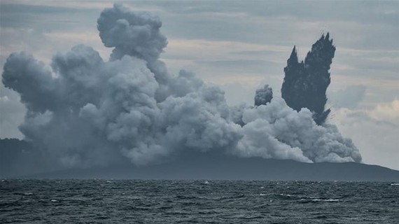 Indonesian volcano Anak Krakatau loses two-thirds of height