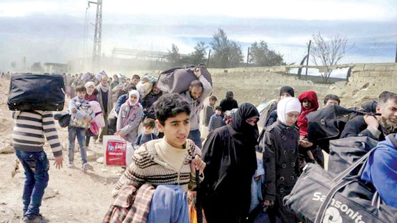 Người dân Syria lũ lượt di tản khỏi khu vực Đông Ghouta