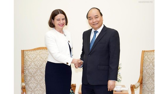 Thủ tướng tiếp Đại sứ Australia, bà Robyn Mudie. Ảnh: VGP/Quang Hiếu