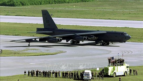 Máy bay ném bom chiến lược Boeing B-52H Stratofortress của Mỹ. Ảnh: TTXVN