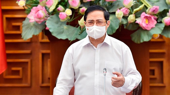 Thủ tướng Chính phủ Phạm Minh Chính phát biểu kết luận buổi làm việc với Bộ Lao động - Thương binh và Xã hội. Ảnh: VGP