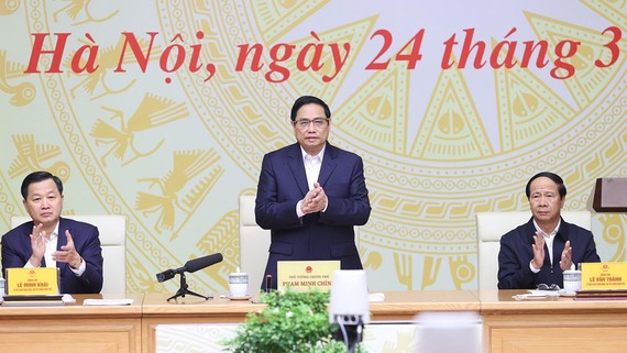 Thủ tướng Phạm Minh Chính chủ trì hội nghị. Ảnh: VIẾT CHUNG