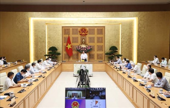 Thủ tướng Phạm Minh Chính phát biểu tại buổi gặp gỡ. Ảnh: TTXVN