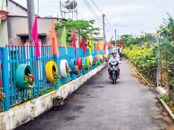 Tuyến đường kiểu mẫu ở Khu dân cư kiểu mẫu, ấp 5 xã Bình Lợi, huyện Vĩnh Cửu, tỉnh Đồng Nai.