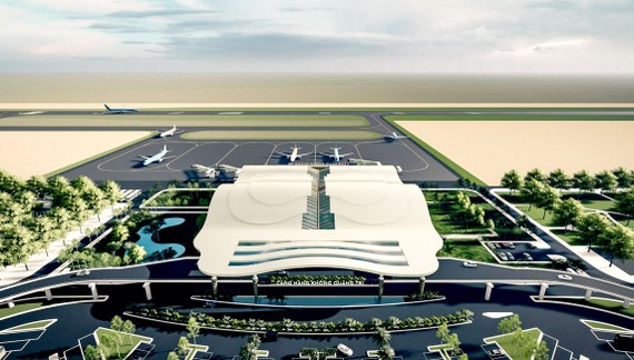 Một phương án thiết kế sân bay Quảng Trị được tư vấn TEDI báo cáo tại cuộc họp.