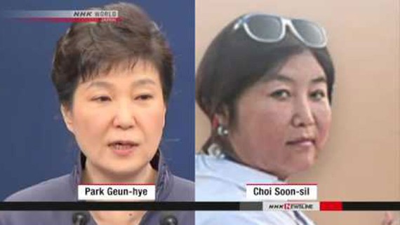 Tổng Thống Parl Geun Hye và bà Choi Soon Sil. Ảnh: Cyberspace & Time
