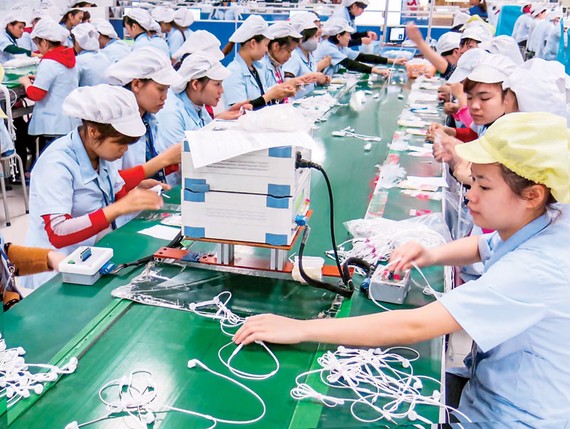 Dây chuyền sản xuất của DN FDI tại Thái Nguyên. Ảnh: VIẾt CHUNG