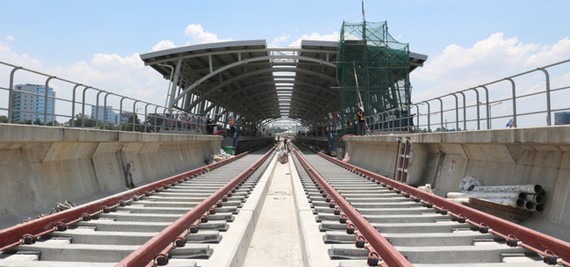 Đến nay tuyến metro số 1 (Bến Thành - Suối Tiên) đã hoàn thành 82% tổng khối lượng công việc.