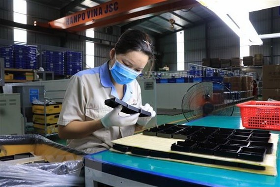 Công nhân tại một doanh nghiệp ở Bắc Ninh. (Nguồn: TTXVN)