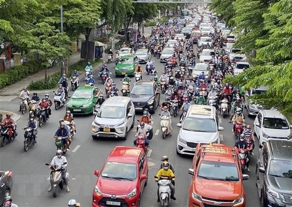 Một tuyến đường ở Thành phố Hồ Chí Minh. (Nguồn: TTXVN)