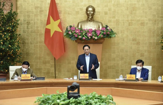 Thủ tướng Phạm Minh Chính chủ trì cuộc họp trực tuyến toàn quốc với các địa phương về công tác phòng chống dịch trong dịp tết