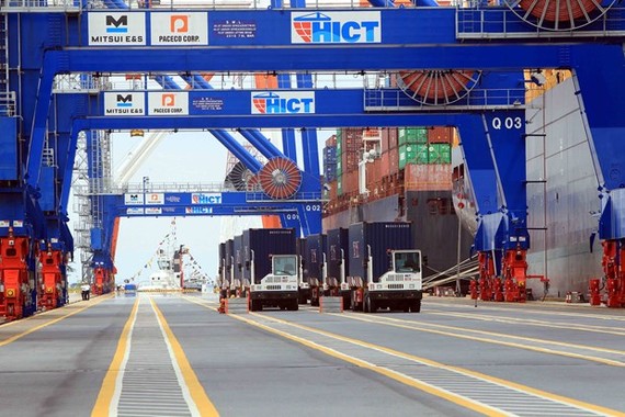 Xuất khẩu hàng hóa của Việt Nam qua Cảng Hải phòng. (Ảnh: TTXVN)
