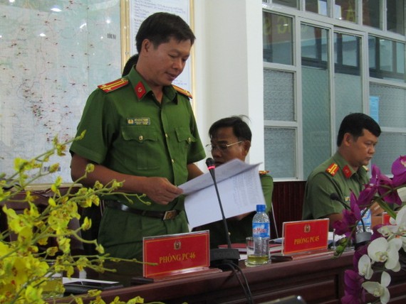 Trung tá Hồ Hoàng Thanh, Phó trưởng Phòng PC 45, Công an tỉnh Bình Dương báo cáo về thủ đoạn lừa đảo mới