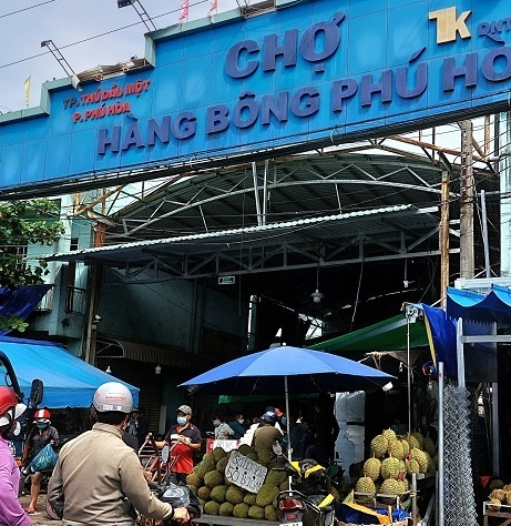 Chợ Hàng Bông Phú Hòa tạm dừng hoạt động từ sáng 10-7