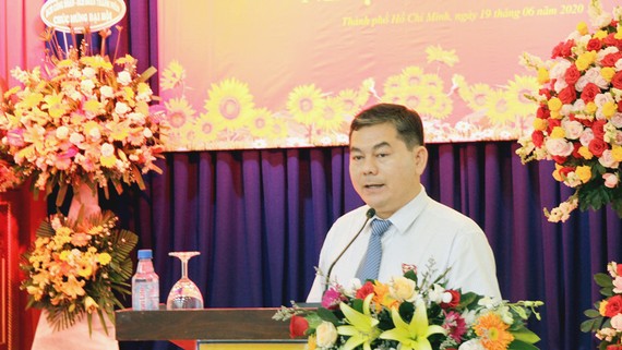 Đồng chí Võ Văn Yên, Phó Bí thư Thường trực Đảng ủy Khối cơ sở Bộ Công thương tại TPHCM phát biểu tại đại hội