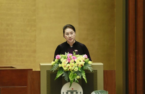 Chủ tịch Quốc hội Nguyễn Thị Kim Ngân đọc diễn văn bế mạc kỳ họp 