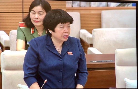 Chủ nhiệm Ủy ban về các vấn đề xã hội Nguyễn Thúy Anh báo cáo tại phiên họp
