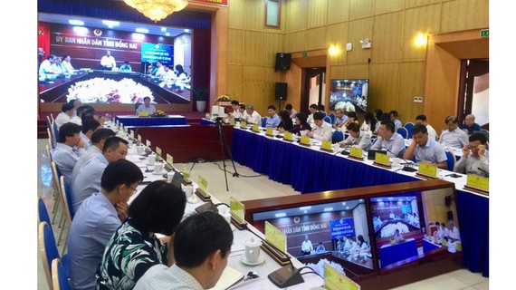Quang cảnh hội nghị tại điểm cầu Bộ Kế hoạch và Đầu tư (Hà Nội) 