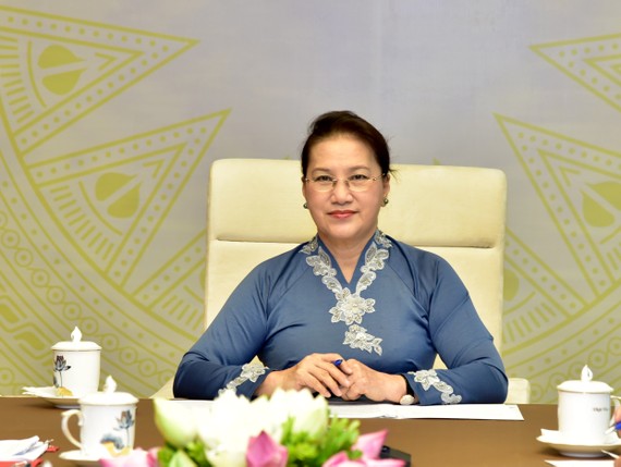 Chủ tịch Quốc hội Nguyễn Thị Kim Ngân tại cuộc điện đàm