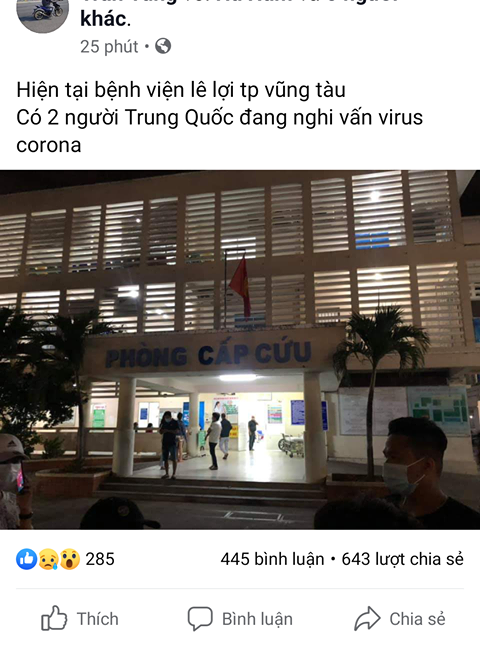 Thông tin không chính xác được Trần Tùng đưa trên mạng xã hội Facebook