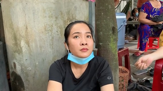 Nguyễn Thị Mỹ Loan lúc bị bắt tại hiện trường