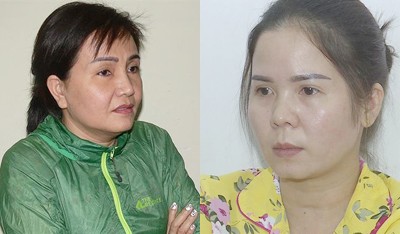 Hai đối tượng Võ Thị Kim Thủy và Bùi Thị Thắm