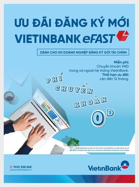 VietinBank miễn nhiều loại phí cho doanh nghiệp dùng Ngân hàng điện tử