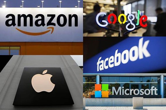 5 tập đoàn Facebook, Google, Amazon, Microsoft và Apple nằm trong nhóm các doanh nghiệp bị đề nghị áp thuế kỹ thuật số