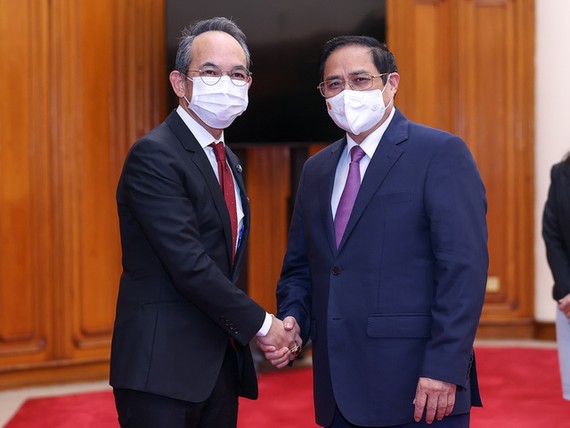 Thủ tướng Chính phủ Phạm Minh Chính tiếp Đại sứ Thái Lan tại Việt Nam Nikorndej Balankura chào xã giao - Ảnh: VGP