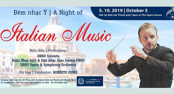 Đêm nhạc Italy sẽ diễn ra tại Nhà hát Thành phố vào tối 5-10-2019.