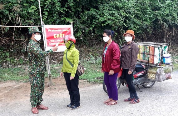 Chốt kiểm soát dịch Covid-19 tại Zìn Zìn, thuộc đồn biên phòng làng Mô, xã Trường Sơn, huyện Quảng Ninh, tỉnh Quảng Bình