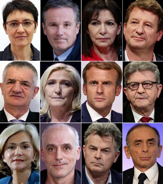 法國2022總統大選第一輪的12位候選人。