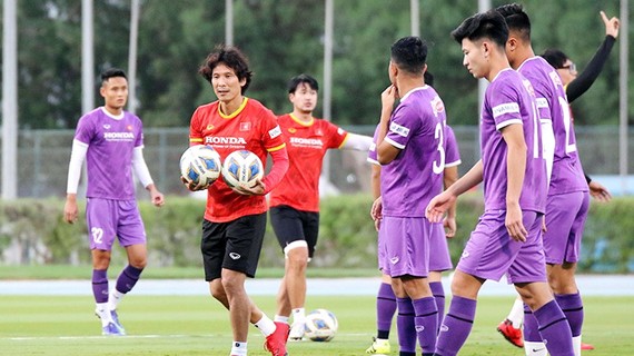 越南U23球員訓練。