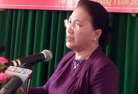 Chủ tịch Nguyễn Thị Kim Ngân trả lời ý kiến cử tri Cần Thơ vào sáng 27-9