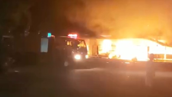 Hiện trường vụ cháy ở thị trấn Kiên Lương 