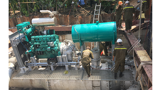 Hệ thống máy bơm “khủng” chống ngập đường Nguyễn Hữu Cảnh