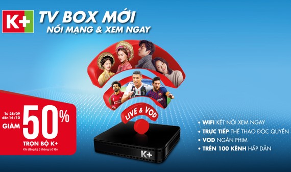 Thêm K+ TV Box, thêm sự tiện lợi cho người dùng