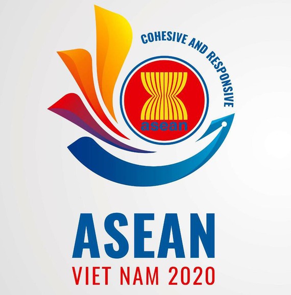 Logo Năm ASEAN 2020 có hình hoa sen cách điệu