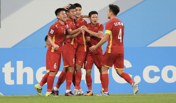  越南球員慶祝進球（圖源：互聯網）