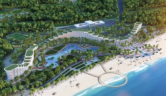 An overview of FLC Luxury Hotel ​Quy Nhon in ​Binh Dinh province - one of the projects for which FLC Faros Construction Corporation (ROS) is the main contractor. (Photo: FLC)