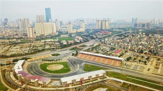 An aerial view of the F1 Vietnam GP circuit in Hanoi (Photo: VNA)