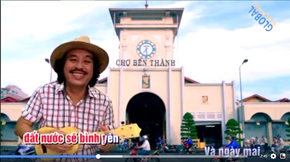 A scene in the music video featuring a song "Ngoi yen do" (Sitting still) by musician Pham Dang Khuong 