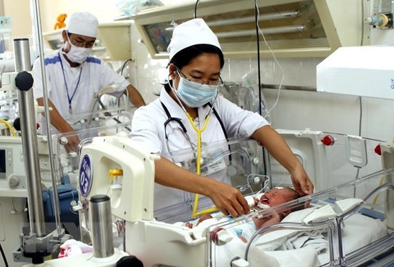 Health workers tend to newborn babies at the General Hospital of Khanh Hoa province (Photo: VNA) 