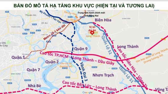 A map showing the Bien Hoa-Vung Tau expressway project 